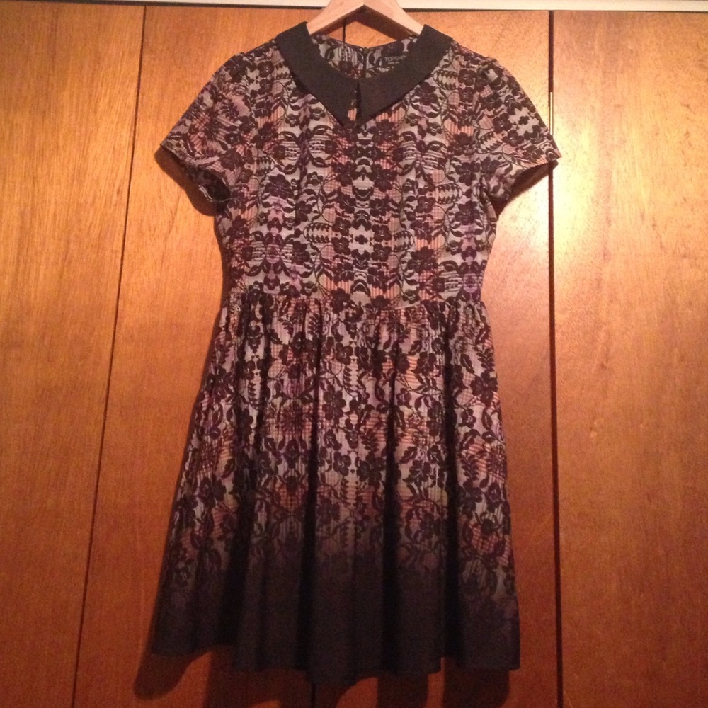 Topshop Peter Pan Collar Skater Dress size 8